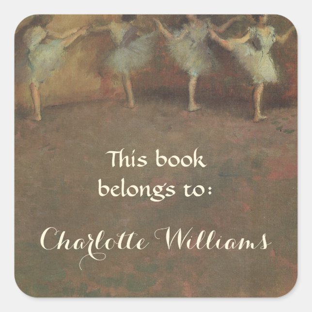 This Book Belongs To ... Fine Art Bookplates Square Sticker (Front)