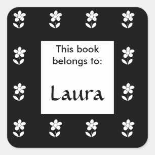 This book belongs to floral bookplate sticker