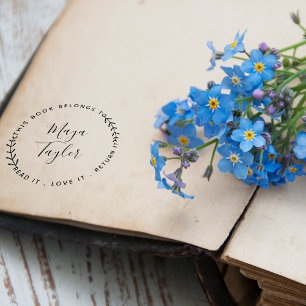 This Book Belongs To Greenery Script Self-inking Stamp