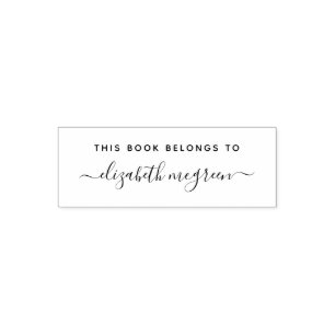 This Book Belongs To Handwritten Script Name Self-inking Stamp