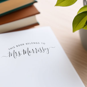 This Book Belongs To Handwritten Script Name Self-inking Stamp