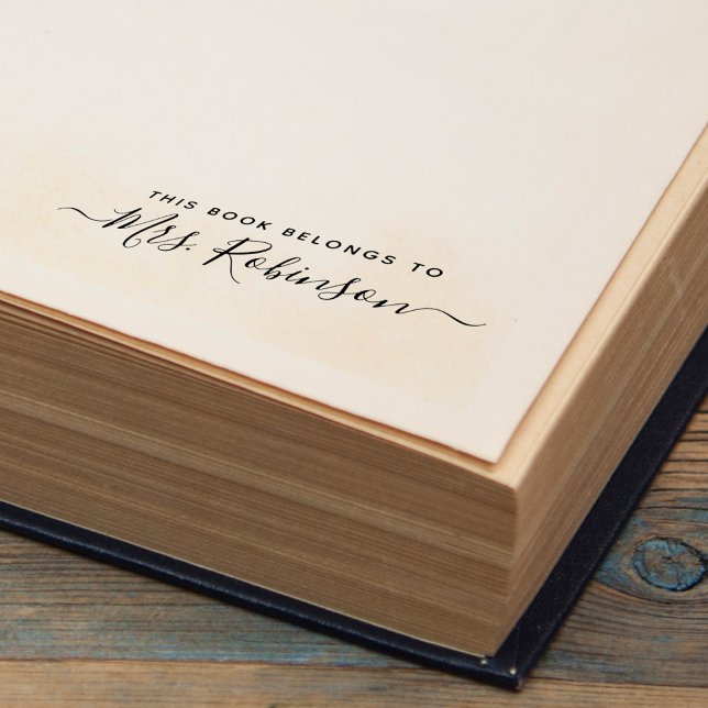 This Book Belongs To Handwritten Script Name Self-inking Stamp (This Book Belongs To Handwritten Script Name Self-inking Stamp)
