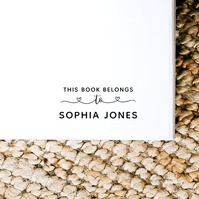 This Book Belongs To Heart Script Self-inking Stamp (Creator Uploaded)