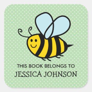 This book belongs to honey bee bookplate stickers