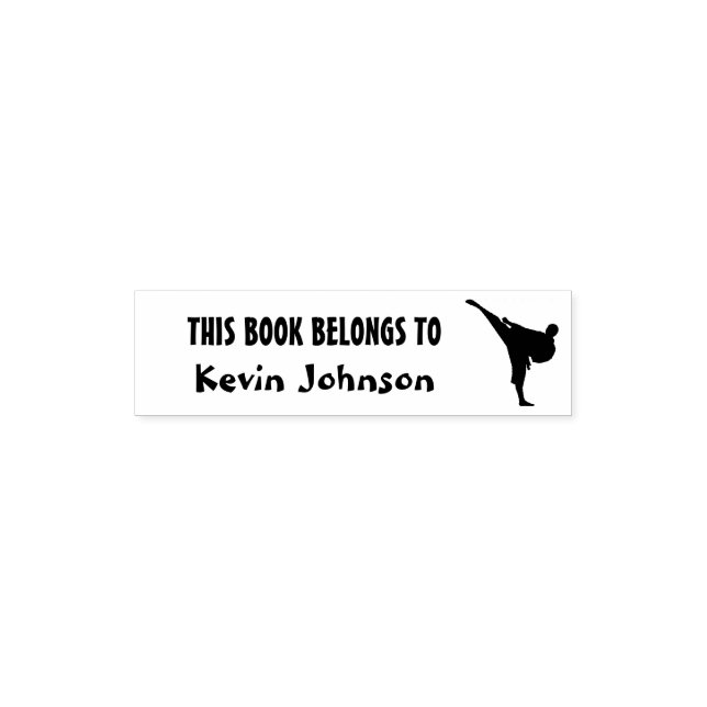 THIS BOOK BELONGS TO kids karate self inking stamp (Design)