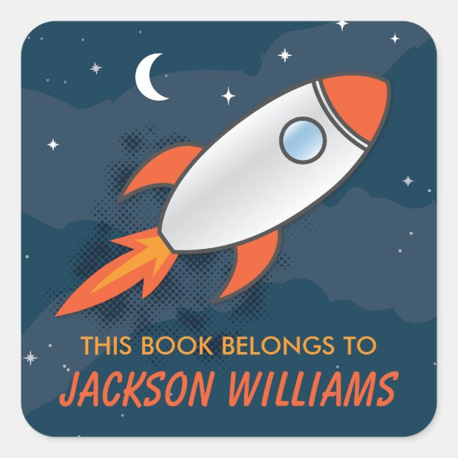 This Book Belongs To Kids Square Sticker (Front)