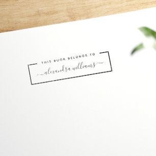 This Book Belongs To   Modern Name Bookplate Self-inking Stamp