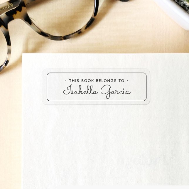 This Book Belongs To Modern Script Typography (Label the books in your library with this beautiful "this book belongs to" simple script labels.)