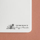 This Book Belongs To Name Bookplate Self-inking Stamp<br><div class="desc">Introducing the perfect tool for any book lover - our self-inking book stamp featuring a charming image of books with flowers and personalised with your name! This high-quality stamp allows you to easily mark your books with your name, ensuring that everyone knows who the book belongs to. The self-inking design...</div>