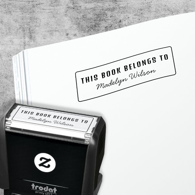 This Book Belongs To - Name Bookplate Self-inking Stamp (Creator Uploaded)