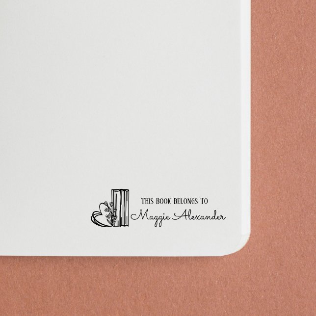 This Book Belongs To Name Bookplate Self-inking Stamp (Creator Uploaded)