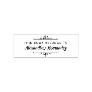 This Book Belongs To - Name Library Bookplate Self-inking Stamp