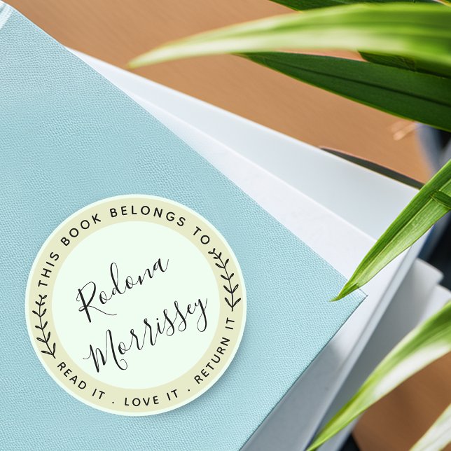This Book Belongs To Personalised Classic Round Sticker (This Book Belongs To Personalized Classic Round Sticker)