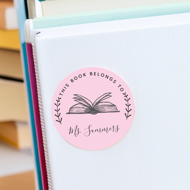 This Book Belongs To Personalised Classic Round Sticker (This Book Belongs To Personalized Classic Round Sticker)