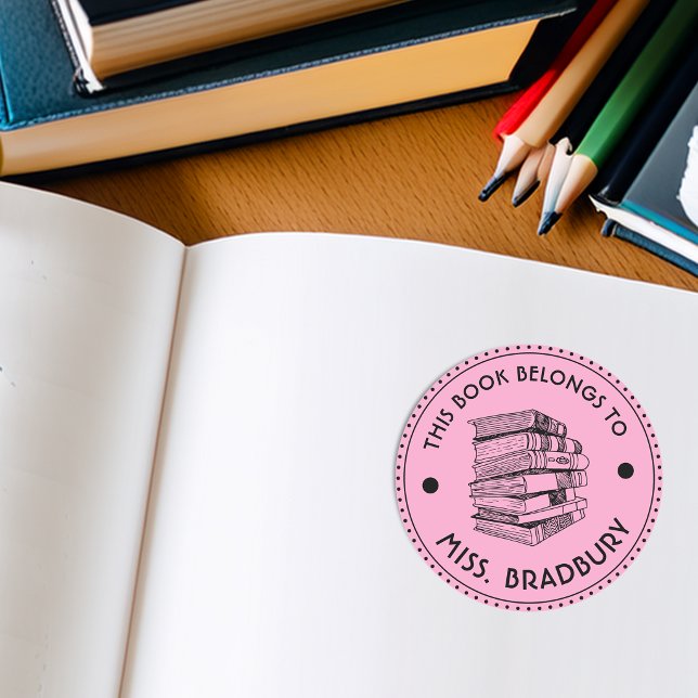 This Book Belongs To Personalised Classic Round Sticker (This Book Belongs To Personalized Classic Round Classic Round Sticker)