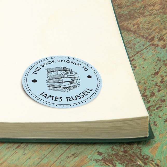 This Book Belongs To Personalised Classic Round Sticker (This Book Belongs To Personalized Classic Round Sticker)