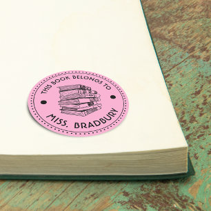 This Book Belongs To Personalised Classic Round Sticker