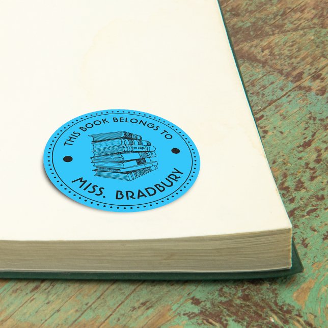 This Book Belongs To Personalised Classic Round Sticker (This Book Belongs To Personalized Classic Round Sticker)