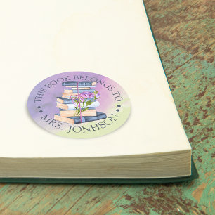 This Book Belongs To Personalised Classic Round Sticker