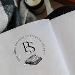 This Book Belongs To Personalised Name Monogram Rubber Stamp<br><div class="desc">THIS BOOK BELONGS TO custom name wooden stamp is perfect for librarians,  school teachers,  book lovers,  etc. Featuring a hand-drawn illustration of an open book,  round serif typography,  and elegant initials.</div>