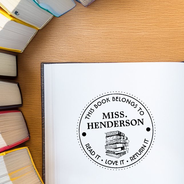 This Book Belongs To Personalised Self-inking Stamp (This Book Belongs To Personalized Teacher Self-inking Stamp)