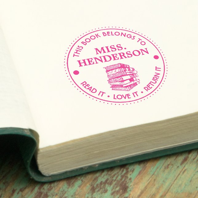 This Book Belongs To Personalised Self-inking Stamp (This Book Belongs To Personalized Teacher Self-inking)