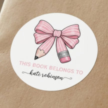 This book belongs to Pink Cute School Pencil Bow