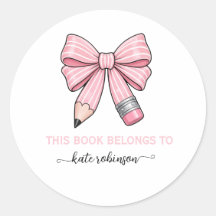 This book belongs to Pink Cute School Pencil Bow 