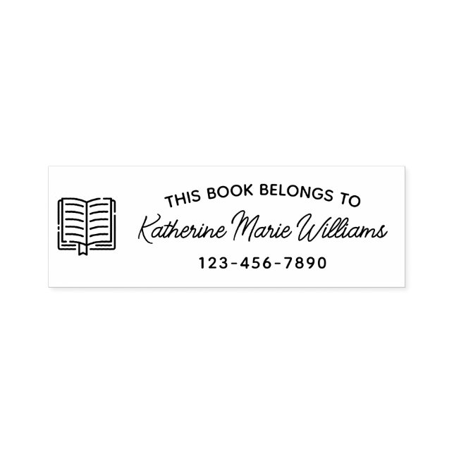 This Book Belongs To - Self Inking Rubber Stamp (Design)
