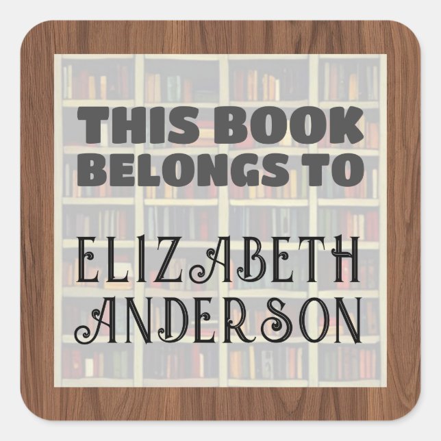 This Book Belongs To Square Sticker (Front)