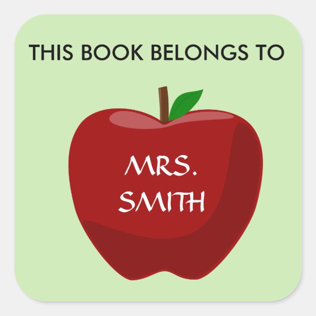 This Book Belongs To... Square Sticker (Front)