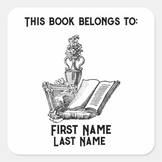 This book belongs to square sticker (Front)