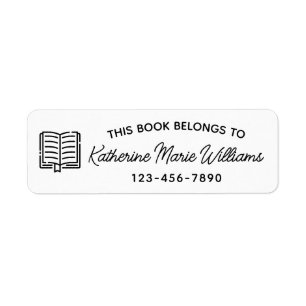 This Book Belongs To - Sticky Label