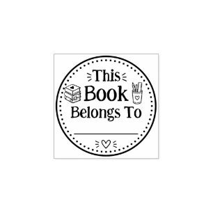 This Book Belongs To Teacher Name Classroom Rubber Stamp