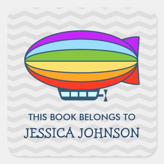 This book belongs to zeppelin bookplate stickers (Front)