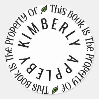 "This Book Is The Property Of" Sticker Template