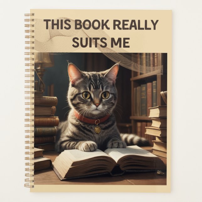 This Book Really Suits Me Funny Cat Planner (Front)