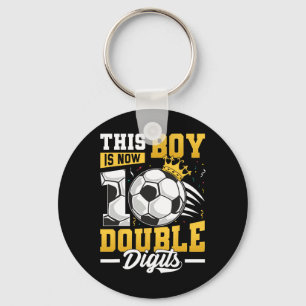 This Boy Double Digits Soccer 10 Year Old Boy Birt Key Ring