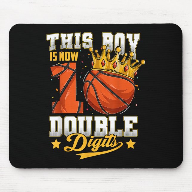 This Boy Double Digits Ten Basketball 10 Year Old  Mouse Pad (Front)