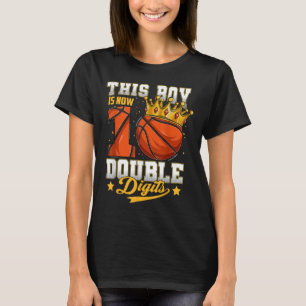 This Boy Double Digits Ten Basketball 10 Year Old T-Shirt