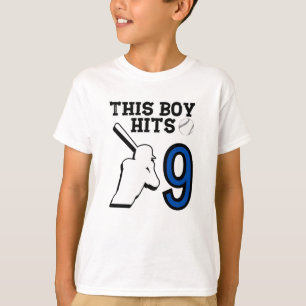 This boy hits 9 – baseball 9h birthday  T-Shirt