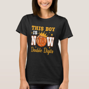This Boy Is Now 10 Double Digits 10th Birthday Bas T-Shirt