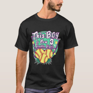 This Boy Is Now 3 Double Digits Birthday Softll Pl T-Shirt