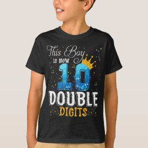 This Boy is Now Double Digits  10th Birthday Boy G T-Shirt