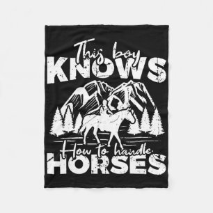 This Boy Knows How To Handle Horses  Fleece Blanket