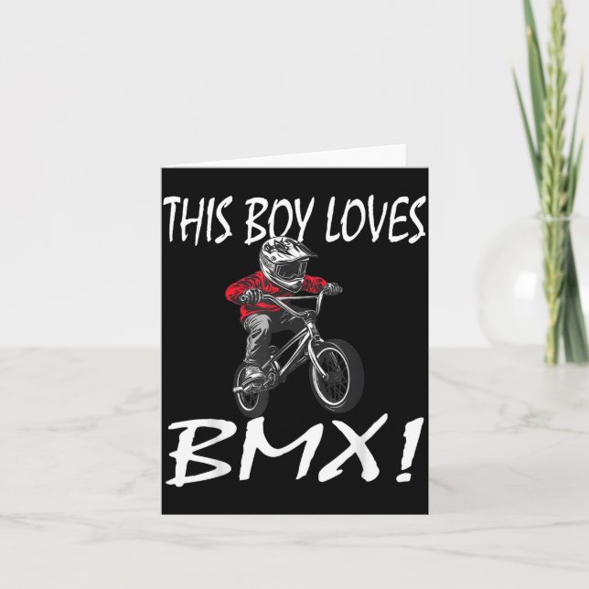 This Boy Loves Bmx, Kids Bmx  Card (Front)