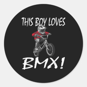 This Boy Loves Bmx, Kids Bmx  Classic Round Sticker