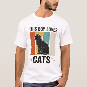 This Boy Loves Cats Retro Cat Lover Design_1 T-Shirt