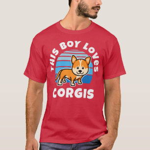 This Boy Loves Corgis Retro Design T-Shirt