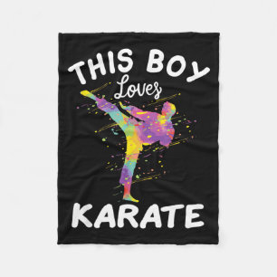 This Boy Loves Karate Fleece Blanket